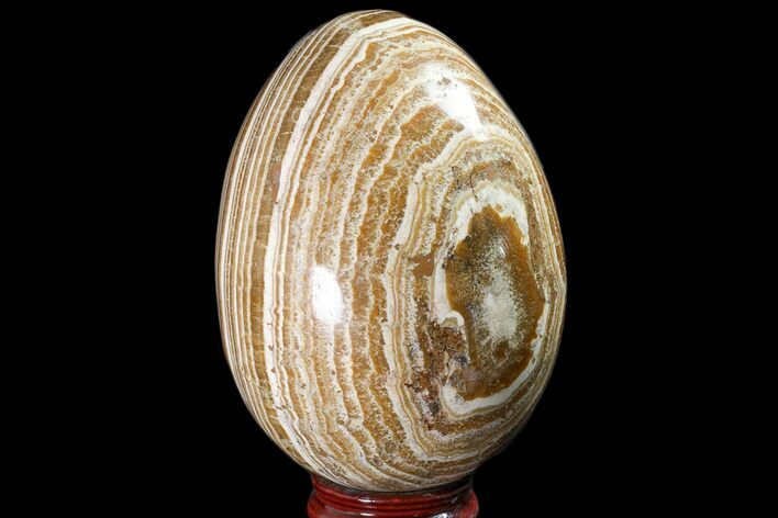 Polished, Banded Aragonite Egg - Morocco #161251